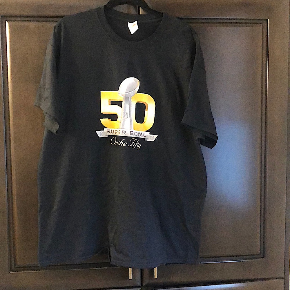 100%heavy cotton NFL ON THE FIFTY SUPERBOWL TEE